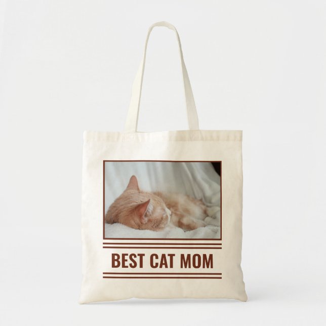 Best Cat mamma Tote Bag Tygkasse (Framsidan)