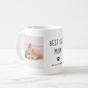 Best Cat Mamma   Två foto-handskrivna texter Kaffemugg