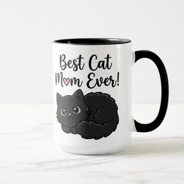 Best Cat Mom Ever Black Cat Coffee Mug Mugg (Höger)