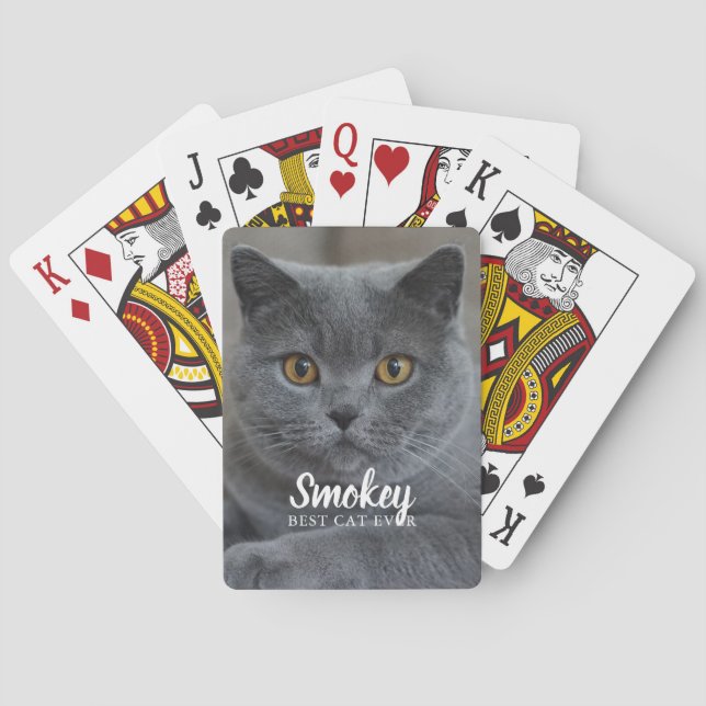 "Best Cat nånsin" Pet Photo Personlig Casinokort (Baksidan)