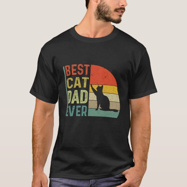 Best Cat Pappa All American Flagga Pappa Fars dag T Shirt (Framsida)