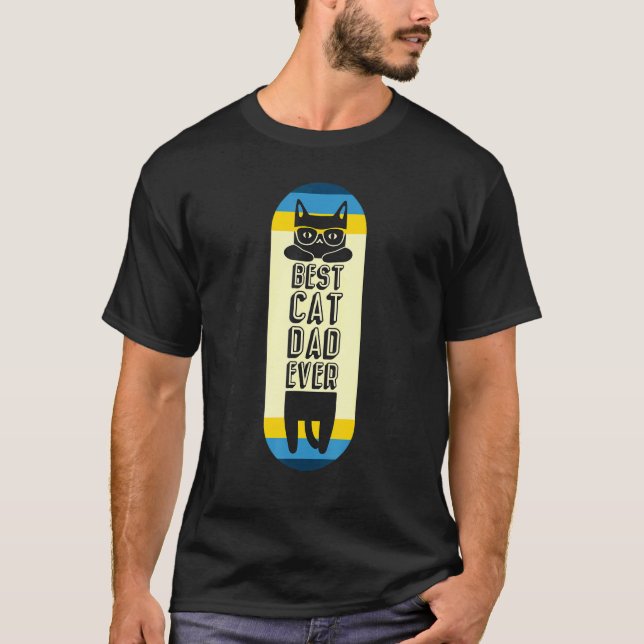 Best Cat Pappa All Board Glass Pappor Da T Shirt (Framsida)
