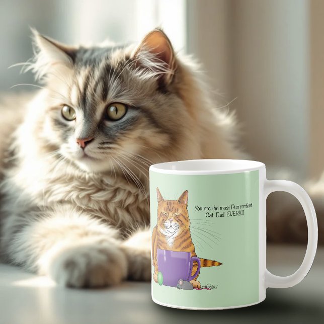 Best Cat Pappa Fars dag Kaffemugg (Skapare uppladdad)