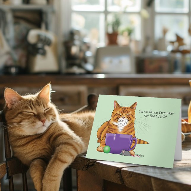 Best Cat Pappa Fars dag Kort (Skapare uppladdad)