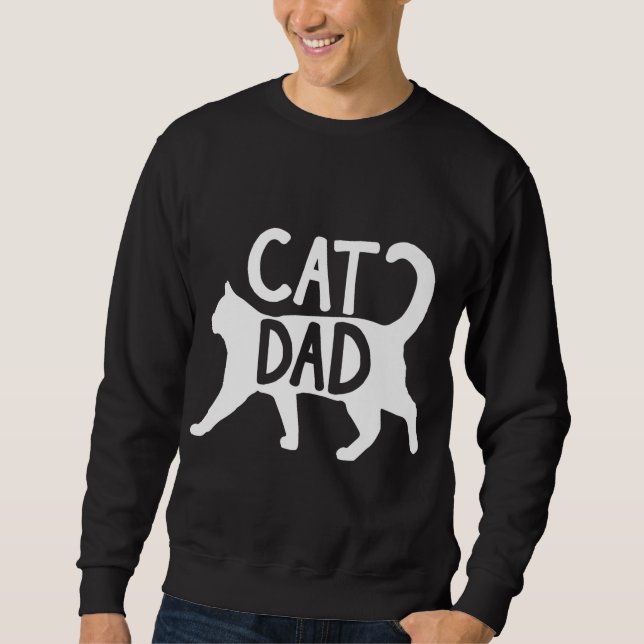 Best Cat Pappa Funny Gift Manar Fars dag Kattunge  Lång Ärmad Tröja (Framsida)
