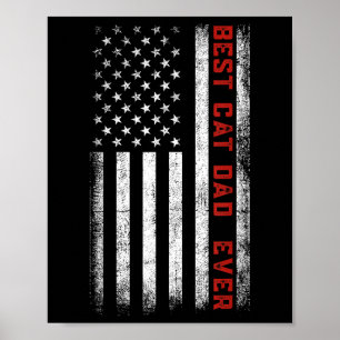 Best Cat Pappa någonsin American Flagga Cat Pappa Poster