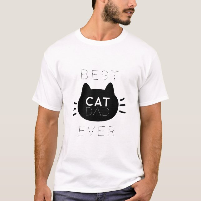 Best Cat Pappa någonsin Black Cat Ansikte T Shirt (Framsida)
