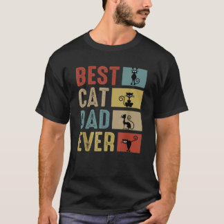 Best Cat Pappa någonsin Black Cat Retro Fars dag T Shirt