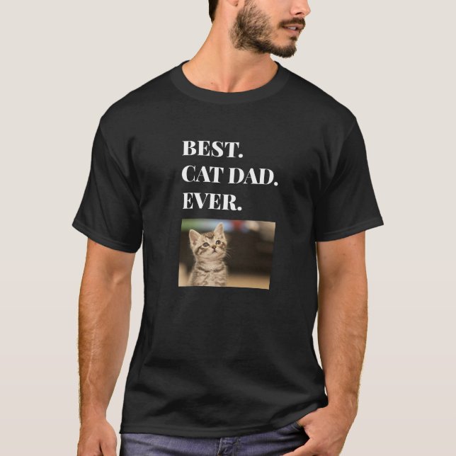Best Cat Pappa någonsin Photo T-Shirt (Framsida)
