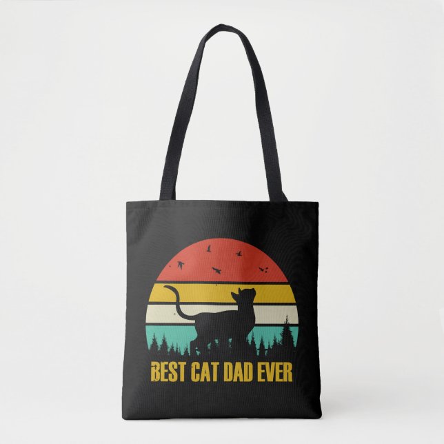 Best Cat Pappa nånsin Geschenk Tygkasse (Framsida)