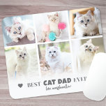 Best Cat Pappa Pet Photo Musmatta<br><div class="desc">Personlig "Best Cat Pappa någonsin" 6 Foto Collage Mouse Pad. Gratulera till kärlek och visa kattdjurets vänner med den här anpassningsbarnas musknapp, designad för att få en personlig och praktisk kontakt på hans arbetsyta. Bästa Kat Pappa någonsin visas elegant överst i mjuk grått-text, accentuerad med delikata hjärtdetaljer för en enkel...</div>