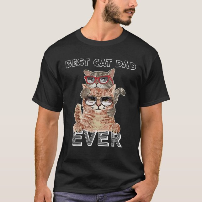 Best Cat Pappa Sunglass Pappa Son Dotter Fa T Shirt (Framsida)