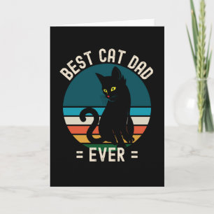 Best Cat Pappa, svart klaffgåva... Kort