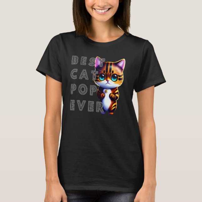 Best Cat Pop Cute Kitten T Shirt (Framsida)