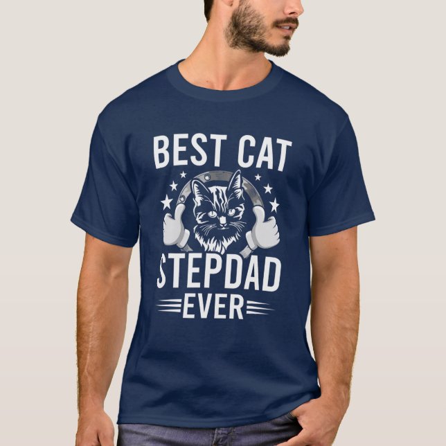 Best Cat Stepdad nånsin Cat Lovers Stepdad T Shirt (Framsida)
