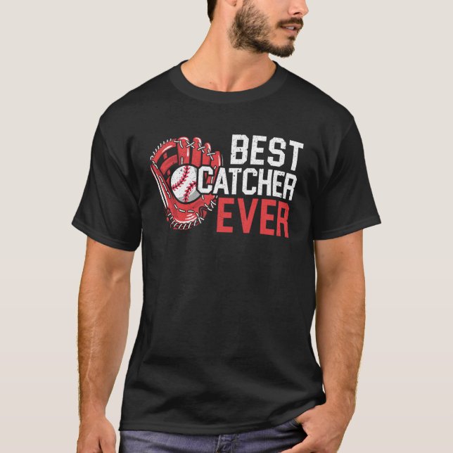 Best Catcher Ever Baseball Player Baseball Coach   T Shirt (Framsida)