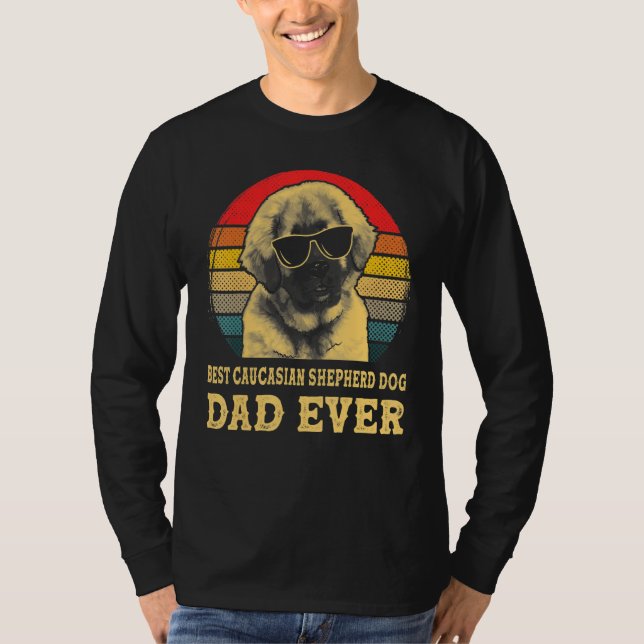Best Caucasian Shepherd Pappa All Hund Retro Vinta T Shirt (Framsida)