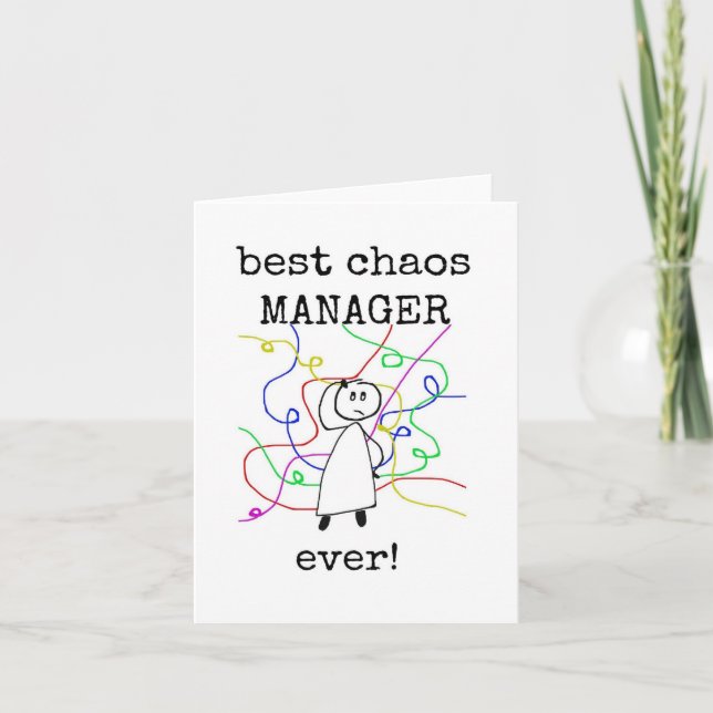 Best Chaos Manager, Chef-avskrivningskort Kort (Framsida)