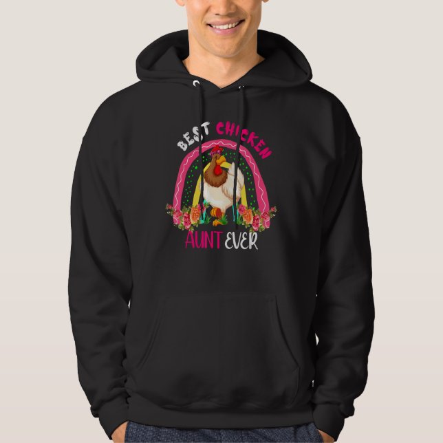 Best Chicken Aunt Ever Cute Chicken Bow Tie Mother Hoodie (Framsida)