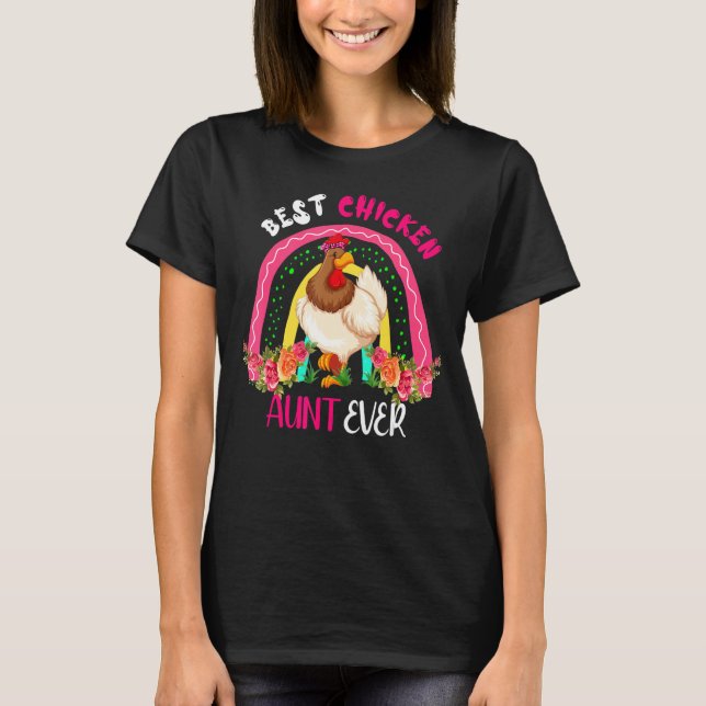 Best Chicken Aunt Ever Cute Chicken Bow Tie Mother T Shirt (Framsida)