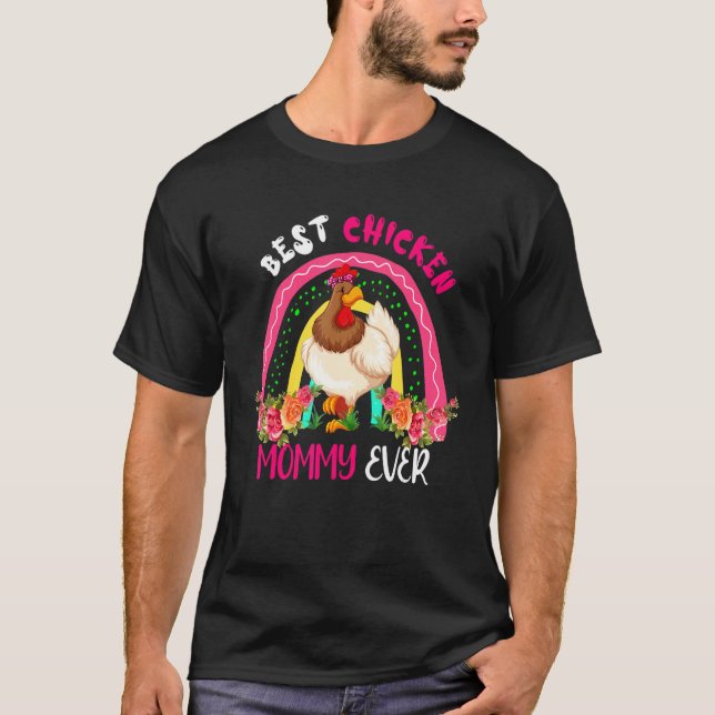 Best Chicken Mommy Ever Cute Chicken Bow Tie Mothe T Shirt (Framsida)