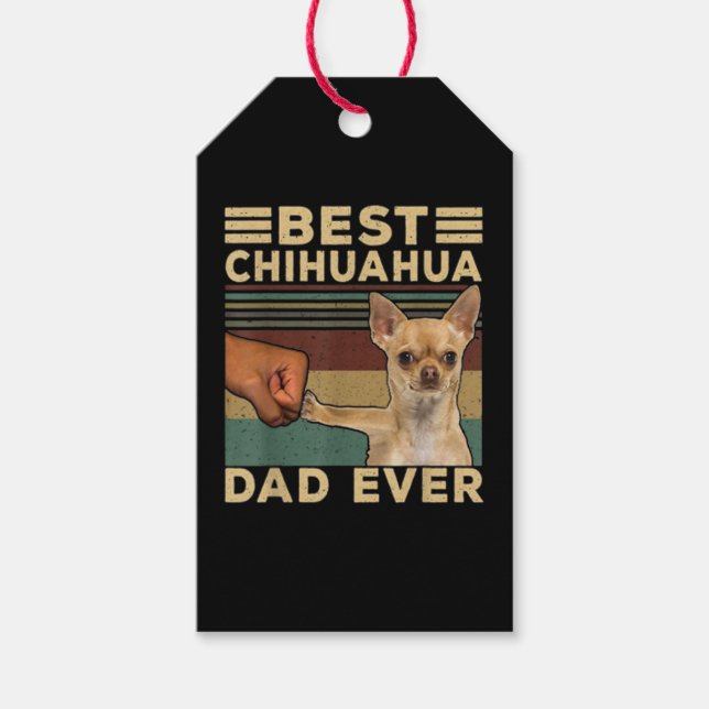 Best Chihuahua Dad Ever Presentetikett (Framsidan)