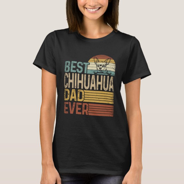 Best Chihuahua Pappa någonsin Retro Fars dag T Shirt (Framsida)