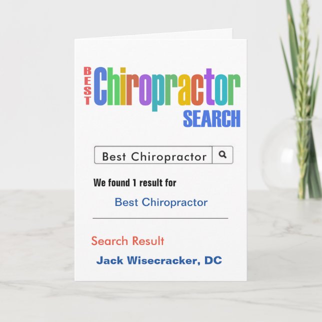 Best Chiropractor-sökning Tack Kort (Framsida)