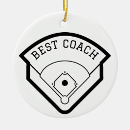 Best Coach Baseball Fält Black Graphic Julgransprydnad Keramik