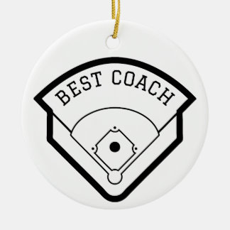 Best Coach Baseball Fält Black Graphic Julgransprydnad Keramik