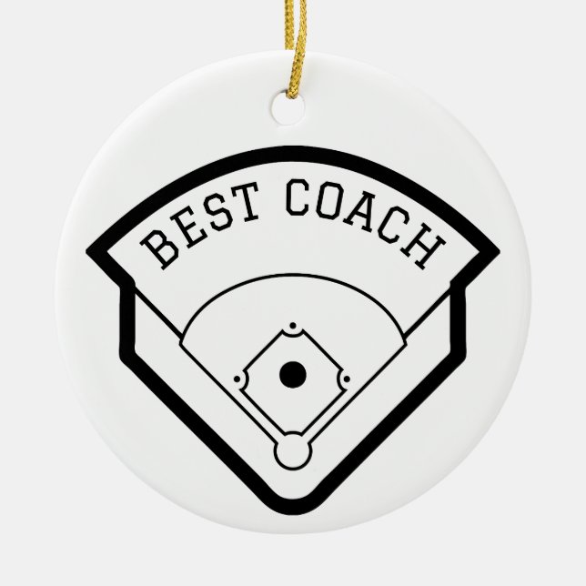 Best Coach Baseball Fält Black Graphic Julgransprydnad Keramik (Framsidan)