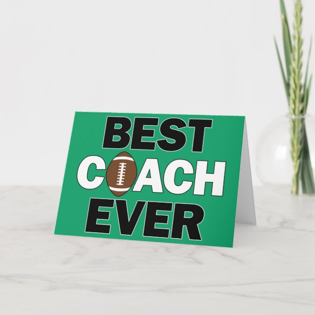 Best Coach Ever Football Coaches Sports Team Tack Kort (Framsida)