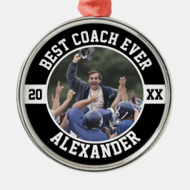 Best Coach Ever Football Sports Team Thank You Julgransprydnad Metall