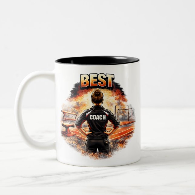 Best Coach Tasse - Geschenk für Turntrainerin Två-Tonad Mugg (Vänster)