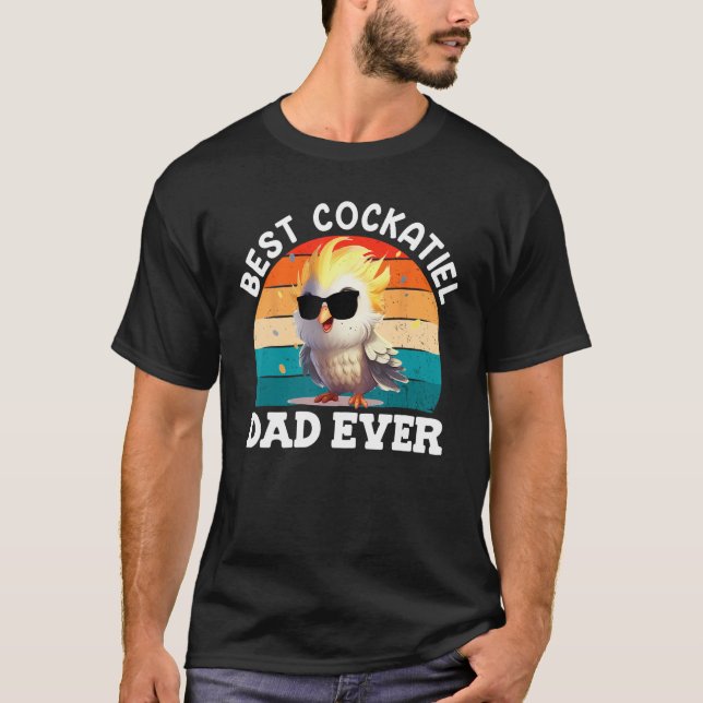 Best Cockatiel Dad Bird  Parakeet Dad Cockatiels T Shirt (Framsida)