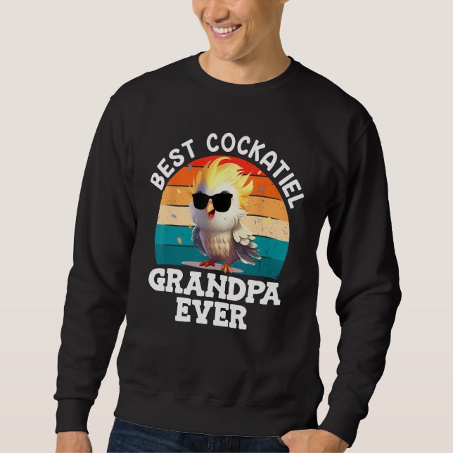 Best Cockatiel Grandpa ever Cockatiels Grandfather Lång Ärmad Tröja (Framsida)