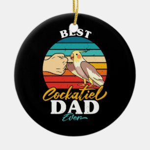 Best Cockatiel Pappa ever Bird Cockatiel Parrot Julgransprydnad Keramik