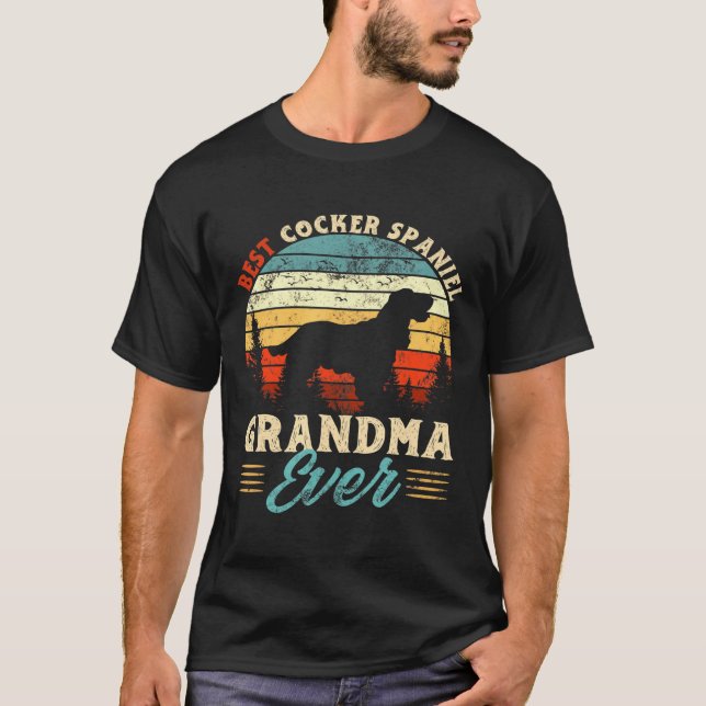 Best Cocker Spain Grandma All Hund T Shirt (Framsida)
