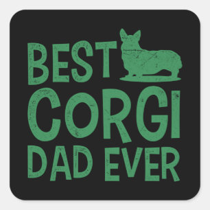 Best Corgi Pappa All Hund Pappa Welsh Corgi Far Fyrkantigt Klistermärke