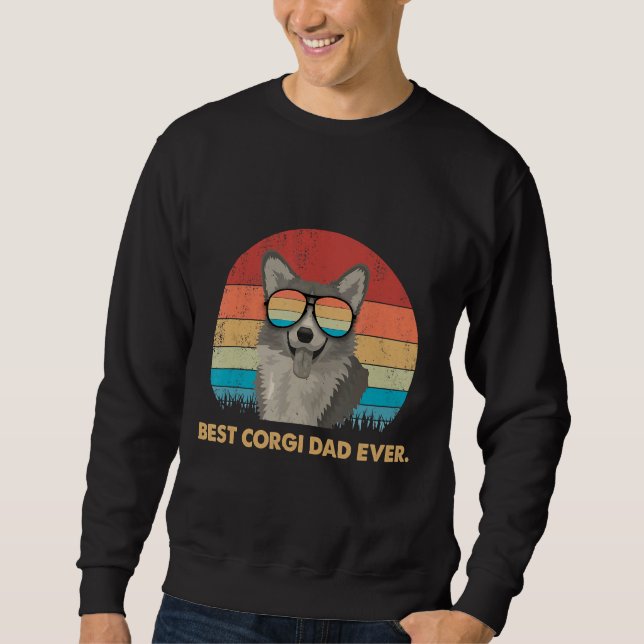 Best Corgi Pappa någonsin Lång Ärmad Tröja (Framsida)