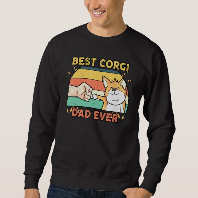 Best Corgi Pappa pappa Hundägare Far Lång Ärmad Tröja (Framsida)