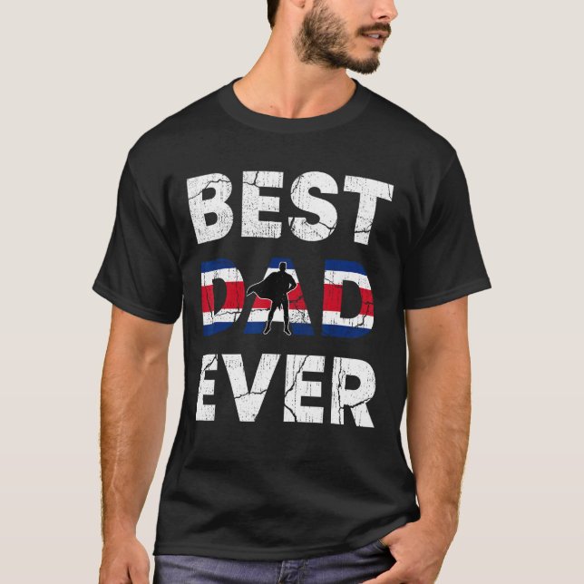 Best Costa Rican Dad Ever Costa Rica Daddy Father  T Shirt (Framsida)