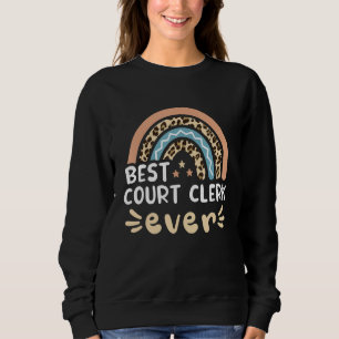 Best Court Clerk någonsin Leopard Rainbow Mamma T Shirt