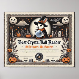 Best Crystal Boll Reader Diploma - Witch Rabbit Poster
