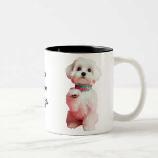 Best Cute Maltese Anpassningsbar Personlig Pet Gif Två-Tonad Mugg