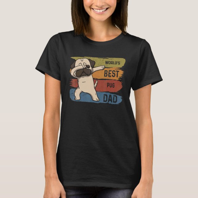 Best Dabbing Pug Pappa Dab För barn Manar T Shirt (Framsida)