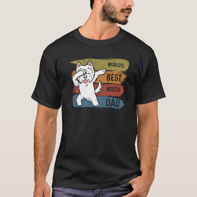Best Dabbing Westie Pappa Dab För barn Manar T Shirt (Framsida)