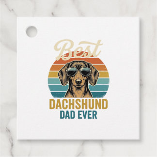 Best Dachshund Dad Ever Vintage Dog Shirt Design_1 Gåvor Etiketter