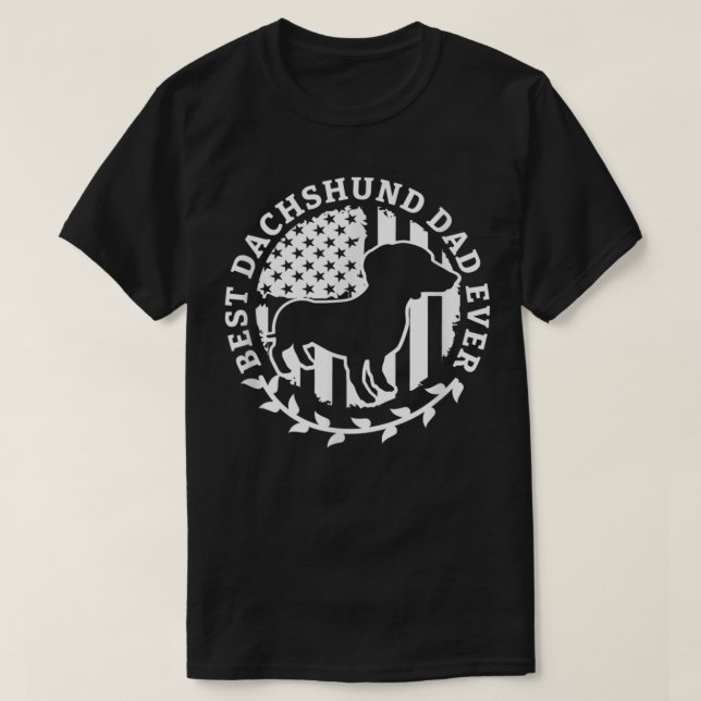 Best Dachshund Dad Ever Wiener Dackel Teckel Dachs T Shirt (Design framsida)