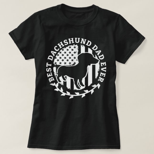 Best Dachshund Dad Ever Wiener Dackel Teckel Dachs T Shirt (Design framsida)